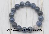 CGB5668 10mm, 12mm sodalite beads with zircon ball charm bracelets