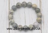 CGB5735 10mm, 12mm greeting pine jasper beads with zircon ball charm bracelets