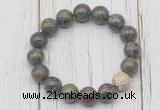 CGB5743 10mm, 12mm dragon blood jasper beads with zircon ball charm bracelets