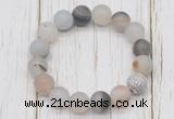 CGB5802 10mm, 12mm matte montana agate beads with zircon ball charm bracelets