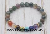 CGB6211 8mm Indian agate 7 chakra beaded mala stretchy bracelets