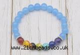 CGB6258 8mm candy jade 7 chakra beaded mala stretchy bracelets