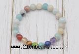 CGB6270 8mm amazonite 7 chakra beaded mala stretchy bracelets