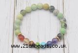 CGB6285 8mm Australia chrysoprase 7 chakra beaded mala stretchy bracelets