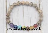 CGB6366 8mm feldspar 7 chakra beaded mala stretchy bracelets