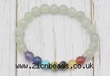 CGB6369 8mm New jade 7 chakra beaded mala stretchy bracelets