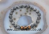 CGB6415 8mm round matte black labradorite & yellow tiger eye beaded bracelets