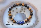 CGB6418 8mm round yellow tiger eye & lapis lazuli  beaded bracelets