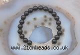 CGB6420 8mm round smoky quartz & rose quartz beaded bracelets