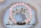 CGB6422 8mm round rose quartz & garnet beaded bracelets