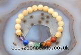 CGB6498 8mm round honey jade 7 chakra beads bracelet wholesale