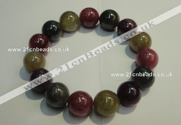 CGB652 7.5 inches 13.5mm - 14mm round natural ruby sapphire bracelet