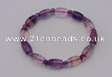 CGB660 7.5 inches 5mm round & 8*11mm drum fluorite bracelet