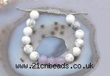 CGB6740 10mm round white howlite & lavender amethyst adjustable bracelets