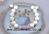 CGB6742 10mm round white howlite & lavender amethyst adjustable bracelets