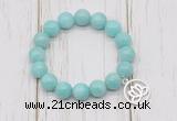 CGB6817 10mm, 12mm amazonite beaded bracelet with alloy pendant