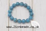 CGB6818 10mm, 12mm apatite beaded bracelet with alloy pendant