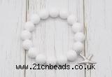 CGB6833 10mm, 12mm candy jade beaded bracelet with alloy pendant