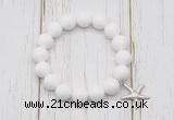 CGB6833 10mm, 12mm candy jade beaded bracelet with alloy pendant