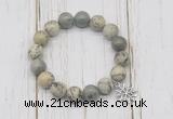 CGB6877 10mm, 12mm greeting pine jasper beaded bracelet with alloy pendant