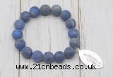 CGB6911 10mm, 12mm matte lapis lazuli beaded bracelet with alloy pendant