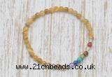 CGB7000 7 chakra 4mm golden tiger eye beaded meditation yoga bracelets