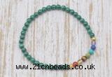 CGB7016 7 chakra 4mm malachite beaded meditation yoga bracelets