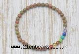 CGB7019 7 chakra 4mm unakite beaded meditation yoga bracelets