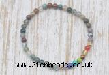 CGB7028 7 chakra 4mm Indian agate beaded meditation yoga bracelets