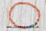 CGB7031 7 chakra 4mm fire agate beaded meditation yoga bracelets