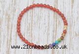 CGB7032 7 chakra 4mm red agate beaded meditation yoga bracelets