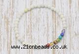 CGB7039 7 chakra 4mm ivory jade beaded meditation yoga bracelets