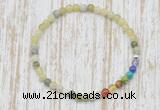 CGB7041 7 chakra 4mm flower jade beaded meditation yoga bracelets