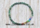 CGB7044 7 chakra 4mm African jade beaded meditation yoga bracelets