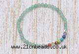 CGB7048 7 chakra 4mm green aventurine beaded meditation yoga bracelets