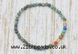 CGB7055 7 chakra 4mm African turquoise beaded meditation yoga bracelets