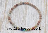 CGB7081 7 chakra 4mm serpentine jasper beaded meditation yoga bracelets