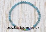 CGB7109 7 chakra 4mm apatite beaded meditation yoga bracelets