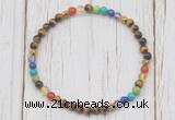 CGB7120 7 chakra 4mm yellow tiger eye beaded meditation yoga bracelets