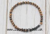 CGB7122 4mm yellow tiger eye & black onyx beaded meditation yoga bracelets