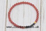 CGB7129 4mm red agate & black onyx beaded meditation yoga bracelets