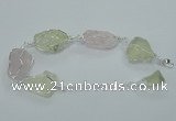 CGB716 8 inches 15*20mm - 20*28mm nuggets mixed quartz bracelets