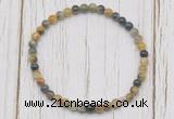 CGB7201 4mm tiny golden & blue tiger eye beaded meditation yoga bracelets