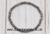 CGB7217 4mm tiny grey opal beaded meditation yoga bracelets