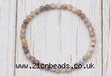 CGB7226 4mm tiny yellow crazy lace agate beaded meditation yoga bracelets