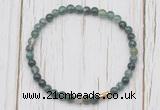 CGB7229 4mm tiny moss agate beaded meditation yoga bracelets