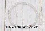 CGB7238 4mm tiny white jade beaded meditation yoga bracelets