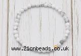 CGB7253 4mm tiny white howlite beaded meditation yoga bracelets