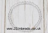 CGB7286 4mm tiny white crystal beaded meditation yoga bracelets