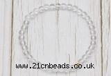 CGB7286 4mm tiny white crystal beaded meditation yoga bracelets